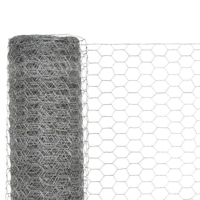 Plasă de sârmă găini, argintiu, 25 x 1,2 m, oțel galvanizat - WALTI WALTI