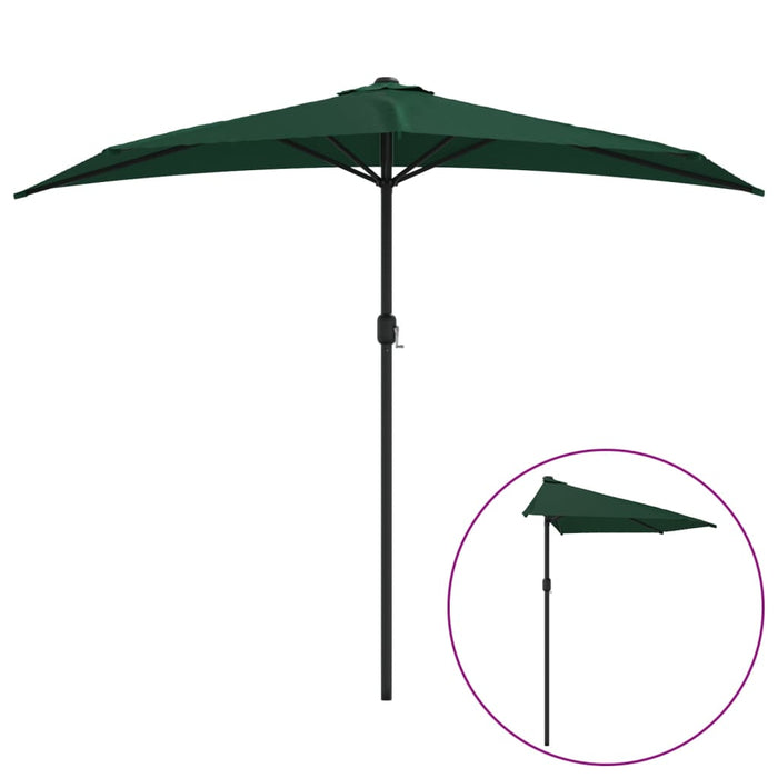 Umbrelă de soare pentru balcon, tijă aluminiu, verde, 270x144cm - WALTI WALTI