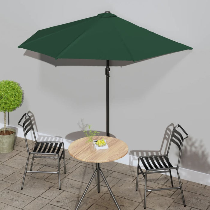 Umbrelă de soare pentru balcon, tijă aluminiu, verde, 270x144cm - WALTI WALTI