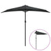 Umbrelă de soare de balcon, tijă aluminiu, antracit, 270x144 cm - WALTI WALTI