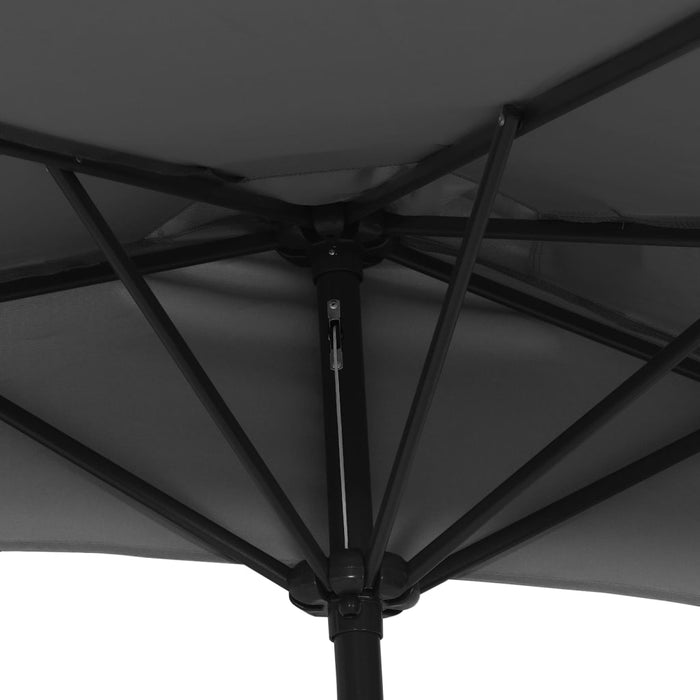 Umbrelă de soare de balcon, tijă aluminiu, antracit, 270x144 cm - WALTI WALTI