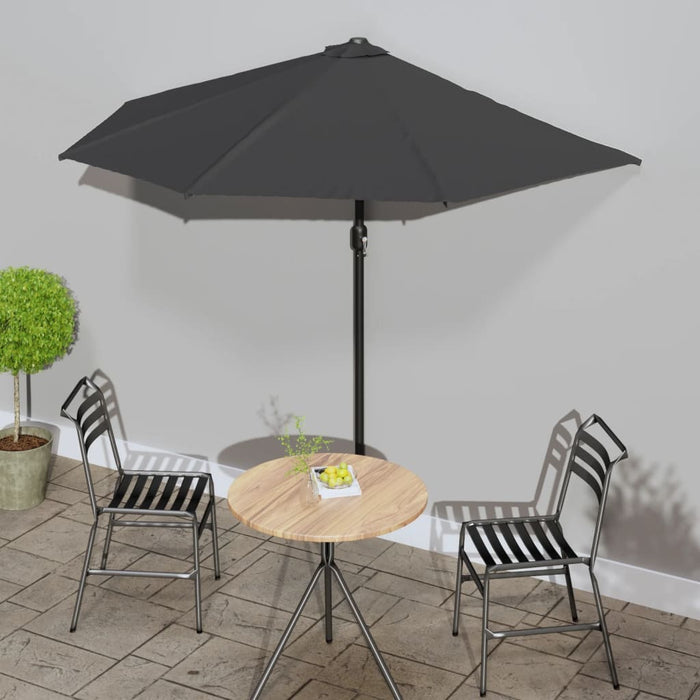 Umbrelă de soare de balcon, tijă aluminiu, antracit, 270x144 cm - WALTI WALTI