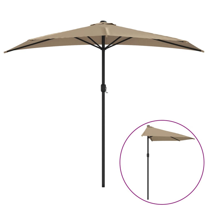 Umbrelă de soare de balcon, tijă aluminiu gri taupe, 270x144 cm - WALTI WALTI