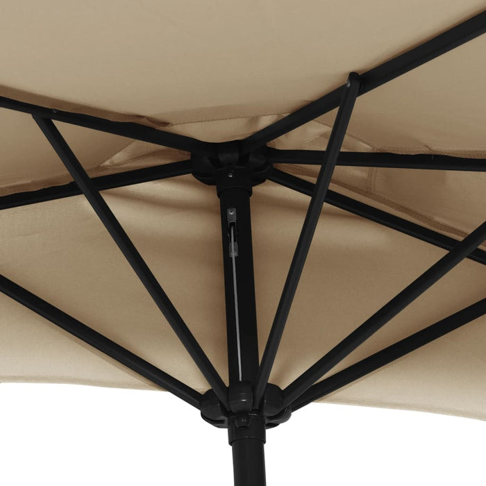 Umbrelă de soare de balcon, tijă aluminiu gri taupe, 270x144 cm - WALTI WALTI