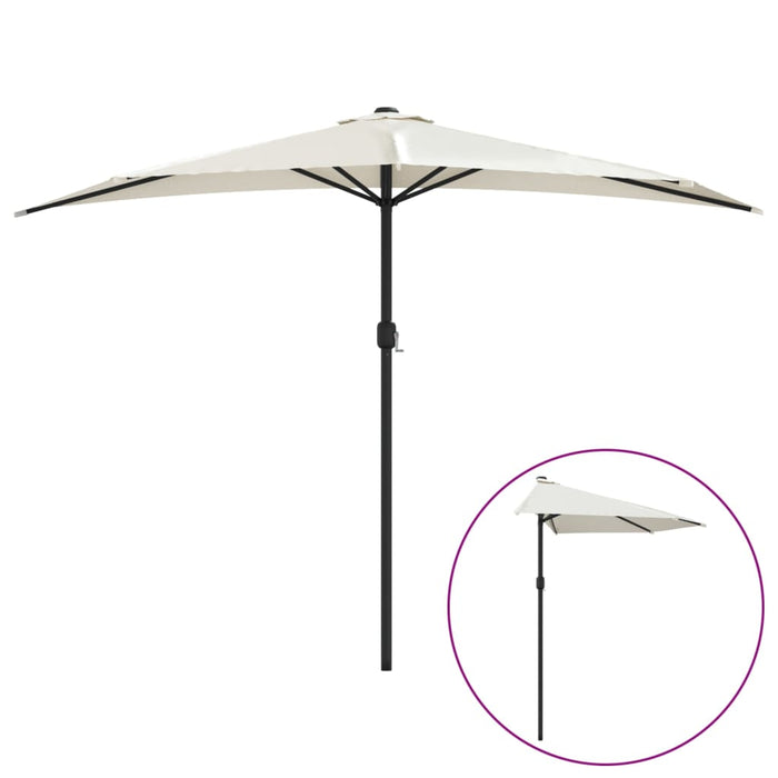Umbrelă de soare de balcon, tijă aluminiu, nisipiu, 300x155 cm - WALTI WALTI
