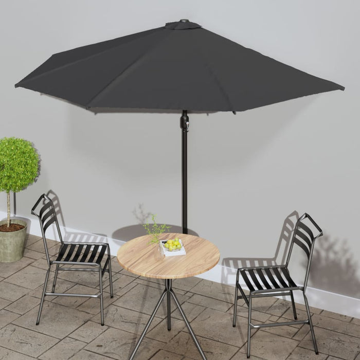Umbrelă de soare de balcon, tijă aluminiu, antracit, 300x155 cm - WALTI WALTI