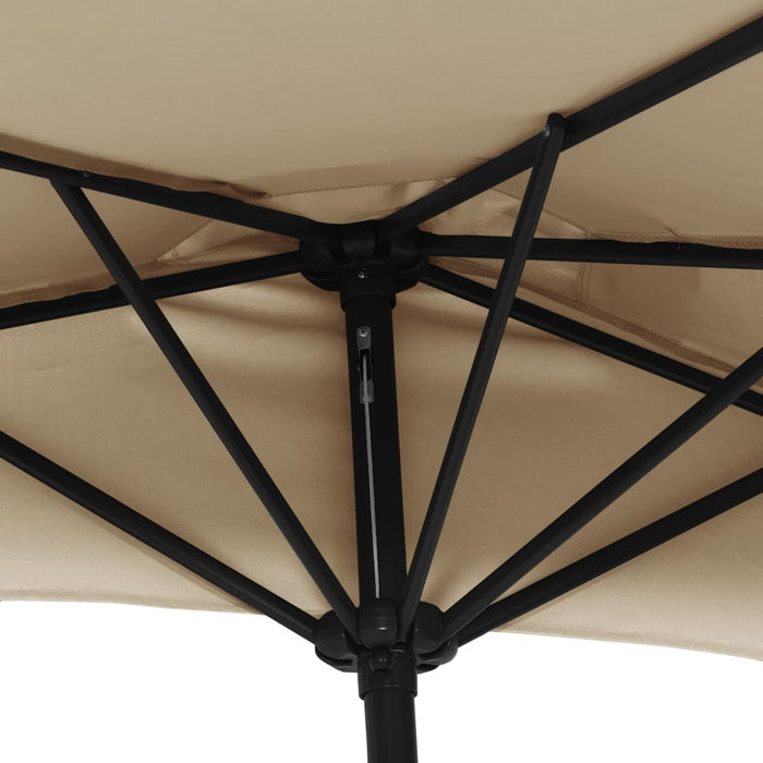 Umbrelă de soare de balcon, tijă aluminiu, gri taupe 300x155 cm - WALTI WALTI