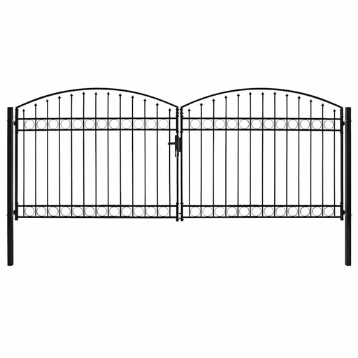 Poartă de gard ASSEN Ușă dublă cu blat arcuit din oțel 400x175 cm - WALTI WALTI