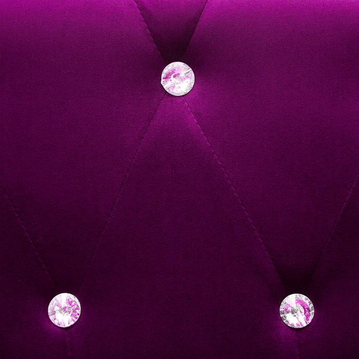 Canapea Chesterfield 3 locuri, catifea, 199x75x72 cm, violet WALTI