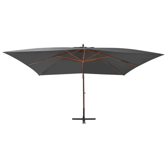 Umbrelă în consolă cu stâlp din lemn, antracit, 400 x 300 cm - WALTI WALTI