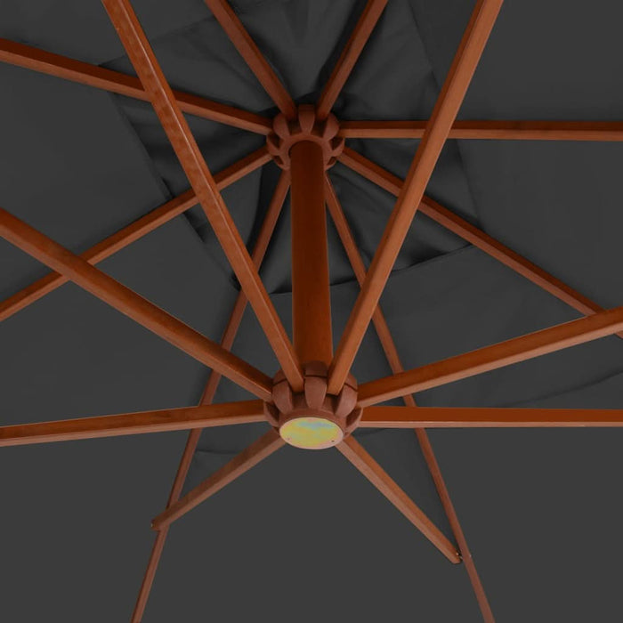 Umbrelă în consolă cu stâlp din lemn, antracit, 400 x 300 cm - WALTI WALTI