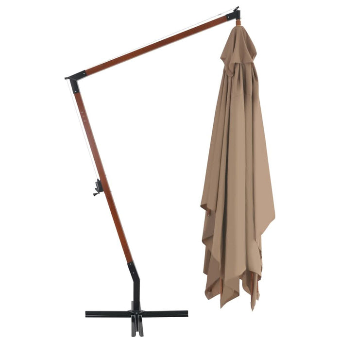 Umbrelă consolă de grădină cu stâlp din lemn, taupe, 400x300 cm - WALTI WALTI