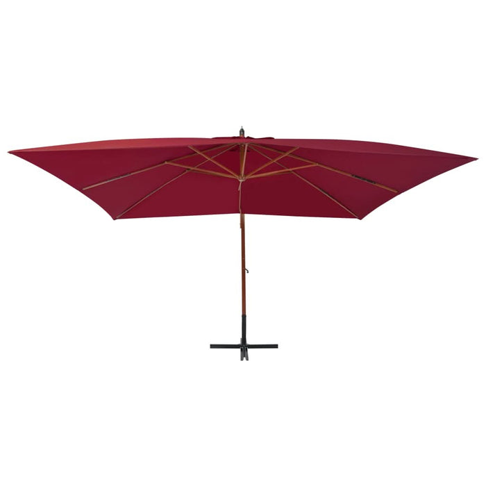 Umbrelă consolă de grădină cu stâlp din lemn, bordo, 400x300 cm - WALTI WALTI