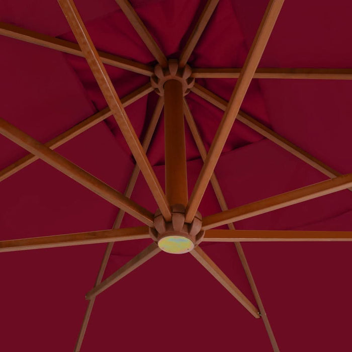 Umbrelă consolă de grădină cu stâlp din lemn, bordo, 400x300 cm - WALTI WALTI