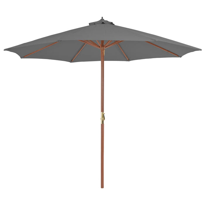 Umbrelă de soare de exterior, stâlp din lemn, 300 cm, antracit - WALTI WALTI