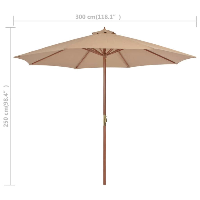 Umbrelă soare de exterior, stâlp metalic, 300 cm, gri taupe - WALTI WALTI