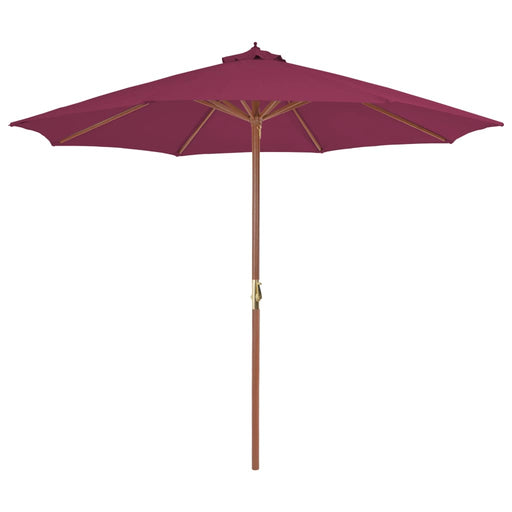 Umbrelă de soare exterior, stâlp din lemn, 300 cm, roșu bordo - WALTI WALTI