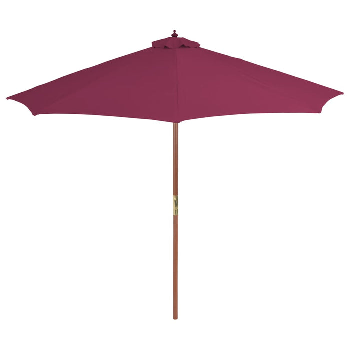 Umbrelă de soare exterior, stâlp din lemn, 300 cm, roșu bordo - WALTI WALTI