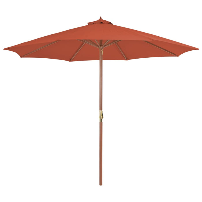 Umbrelă de exterior cu stâlp din lemn, 300 cm, teracotă WALTI