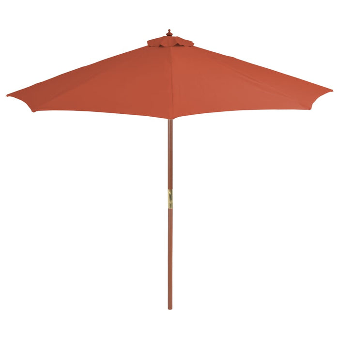 Umbrelă de exterior cu stâlp din lemn, 300 cm, teracotă WALTI