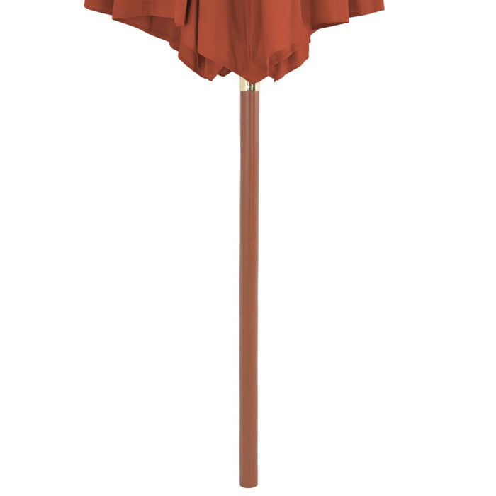 Umbrelă de exterior cu stâlp din lemn, 300 cm, teracotă WALTI