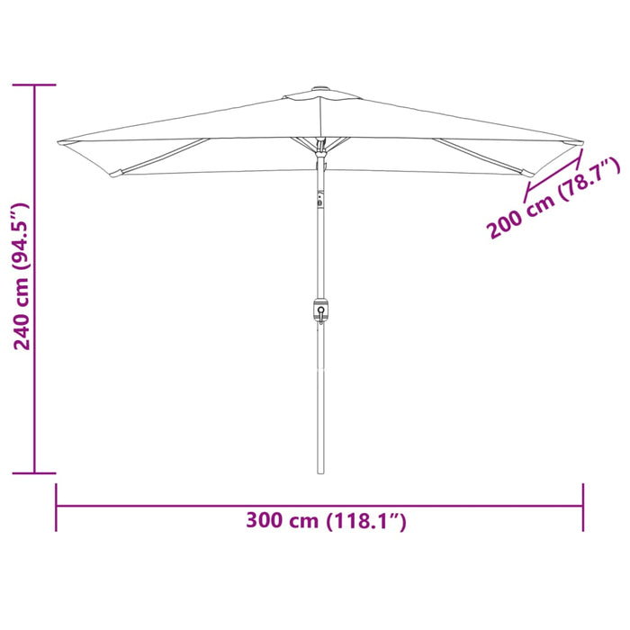 Umbrelă de soare exterior, stâlp metalic, gri taupe, 300x200 cm - WALTI WALTI