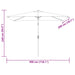 Umbrelă de soare exterior, stâlp metalic, gri taupe, 300x200 cm - WALTI WALTI