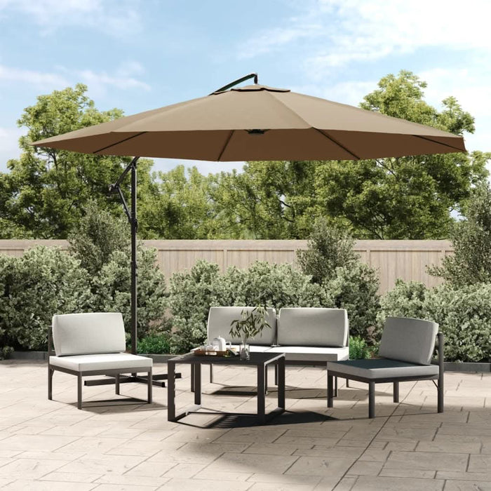 Umbrelă consolă de grădină cu stâlp din aluminiu, taupe, 350 cm - WALTI WALTI