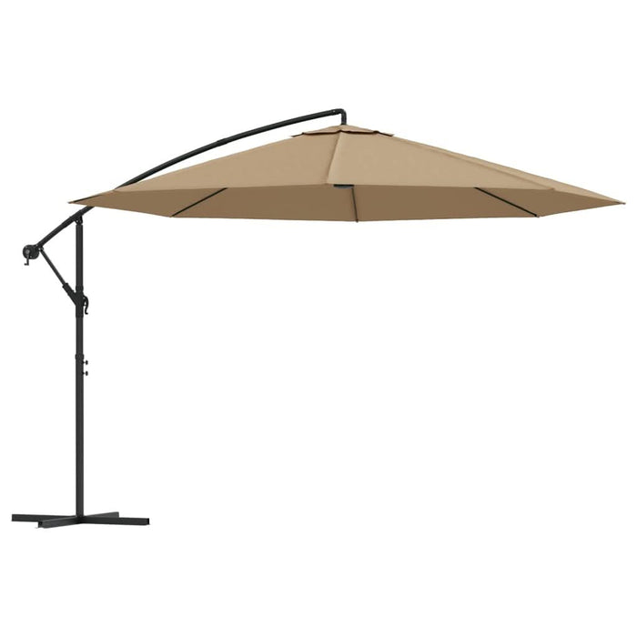 Umbrelă consolă de grădină cu stâlp din aluminiu, taupe, 350 cm - WALTI WALTI