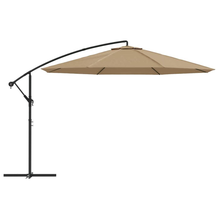 Umbrelă consolă de grădină cu stâlp din aluminiu, taupe, 350 cm - WALTI WALTI