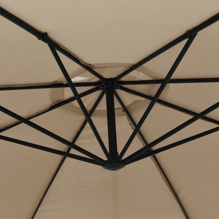 Umbrelă consolă de grădină cu stâlp din aluminiu, taupe, 350 cm - WALTI WALTI