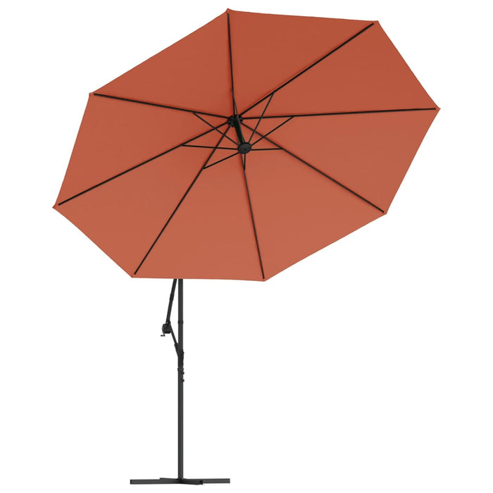 Umbrelă în consolă cu stâlp din aluminiu, 350 cm, cărămiziu - WALTI WALTI