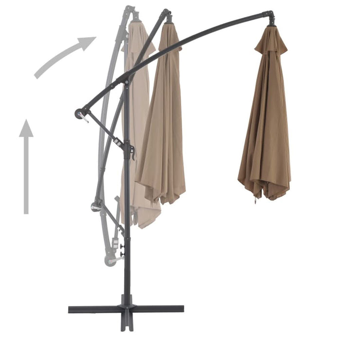 Umbrelă consolă de grădină cu stâlp din aluminiu, taupe, 300 cm - WALTI WALTI