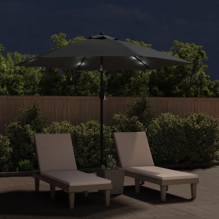 Umbrelă de soare exterior cu LED & stâlp de oțel antracit 300cm - WALTI WALTI
