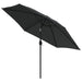 Umbrelă de soare exterior cu LED & stâlp de oțel antracit 300cm - WALTI WALTI