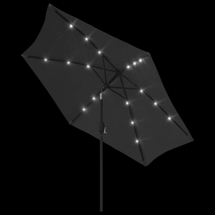 Umbrelă de soare exterior cu LED & stâlp de oțel antracit 300cm - WALTI WALTI