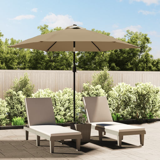 Umbrelă de soare exterior, LED-uri și stâlp oțel, taupe, 300 cm - WALTI WALTI