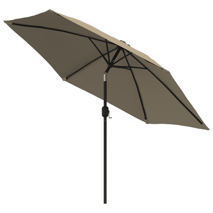 Umbrelă de soare exterior, LED-uri și stâlp oțel, taupe, 300 cm WALTI