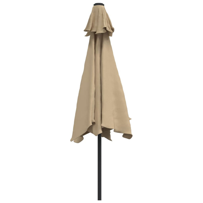 Umbrelă de soare exterior, LED-uri și stâlp oțel, taupe, 300 cm WALTI