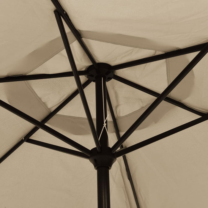 Umbrelă de soare exterior, LED-uri și stâlp oțel, taupe, 300 cm WALTI