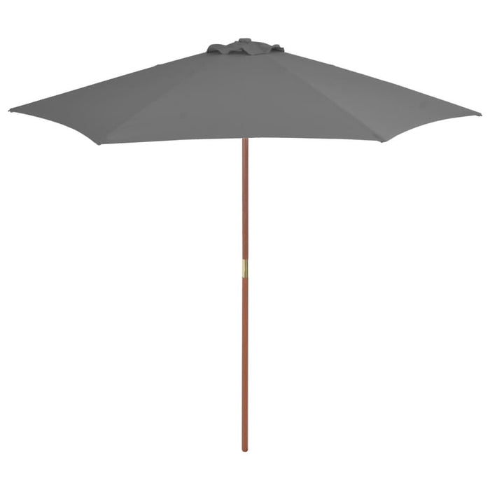 Umbrelă de soare de exterior, stâlp din lemn, antracit, 270 cm - WALTI WALTI