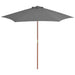 Umbrelă de soare de exterior, stâlp din lemn, antracit, 270 cm - WALTI WALTI