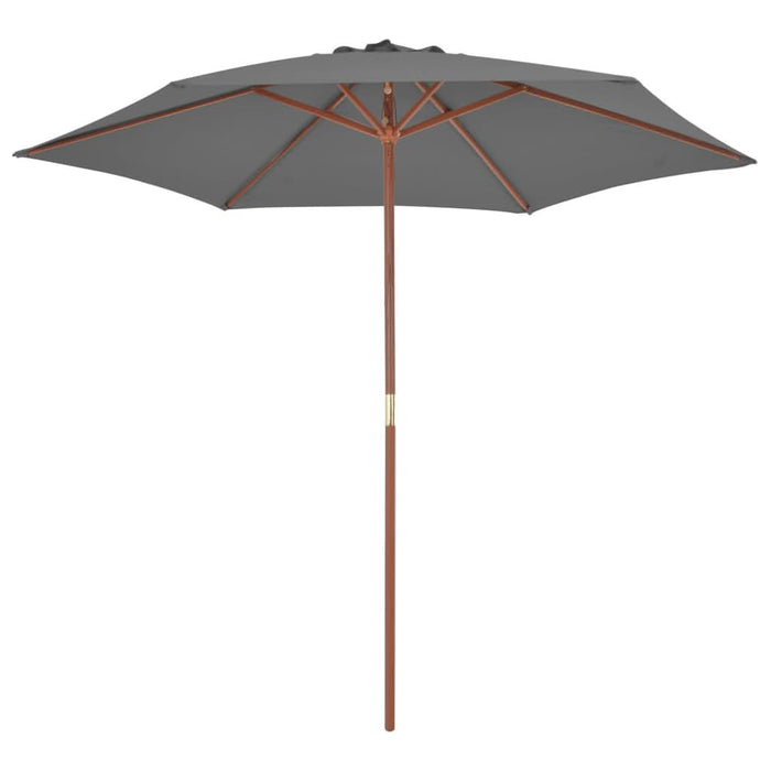 Umbrelă de soare de exterior, stâlp din lemn, antracit, 270 cm - WALTI WALTI