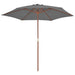 Umbrelă de soare de exterior, stâlp din lemn, antracit, 270 cm - WALTI WALTI