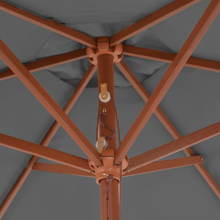 Umbrelă de soare de exterior, stâlp din lemn, antracit, 270 cm - WALTI WALTI