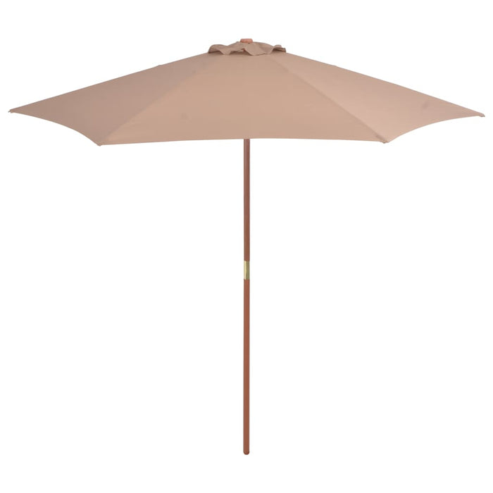 Umbrelă de soare de exterior cu stâlp din lemn, taupe, 270 cm - WALTI WALTI