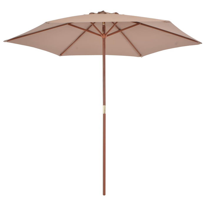 Umbrelă de soare de exterior cu stâlp din lemn, taupe, 270 cm - WALTI WALTI