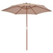 Umbrelă de soare de exterior cu stâlp din lemn, taupe, 270 cm - WALTI WALTI