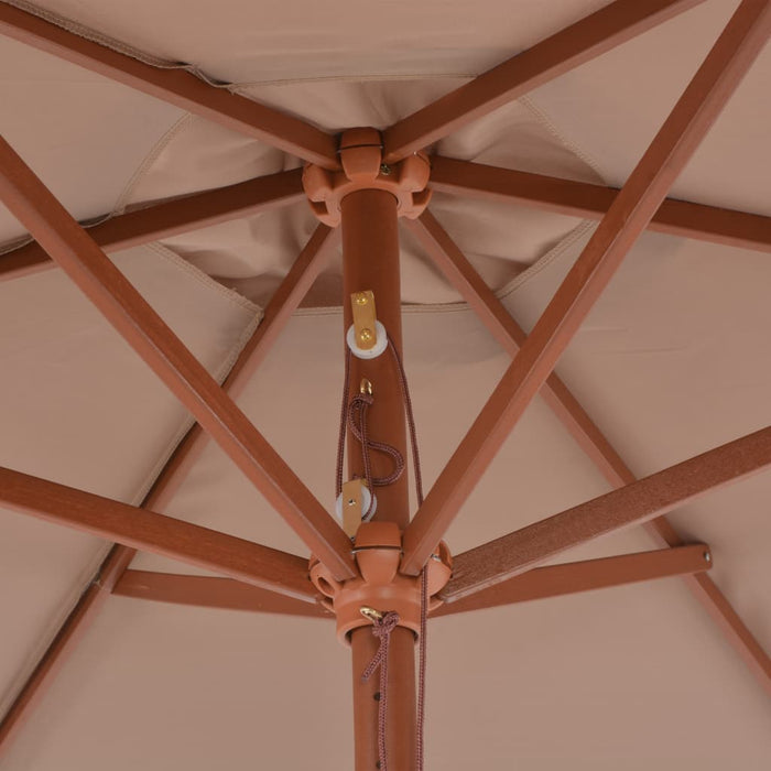 Umbrelă de soare de exterior cu stâlp din lemn, taupe, 270 cm - WALTI WALTI