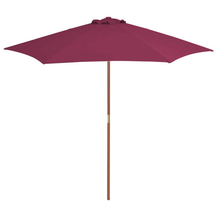 Umbrelă de soare de exterior, stâlp lemn, roșu bordo, 270 cm - WALTI WALTI